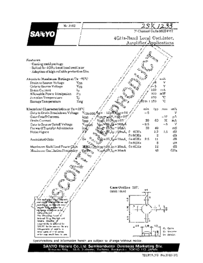 Sanyo 2sk1233  . Electronic Components Datasheets Active components Transistors Sanyo 2sk1233.pdf