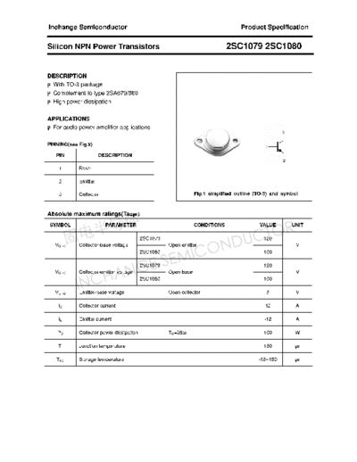 Inchange Semiconductor 2sc1079 2sc1080  . Electronic Components Datasheets Active components Transistors Inchange Semiconductor 2sc1079_2sc1080.pdf