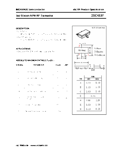 Inchange Semiconductor 2sc4537  . Electronic Components Datasheets Active components Transistors Inchange Semiconductor 2sc4537.pdf