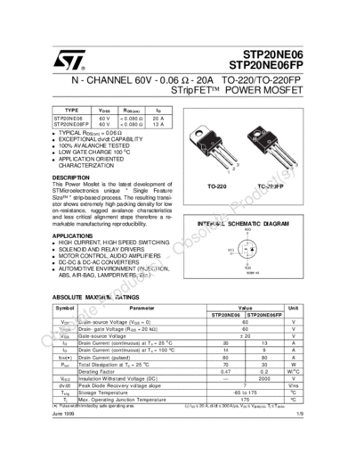 ST stp20ne06-fp  . Electronic Components Datasheets Active components Transistors ST stp20ne06-fp.pdf