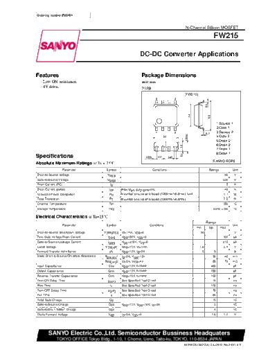 Sanyo fw215  . Electronic Components Datasheets Active components Transistors Sanyo fw215.pdf