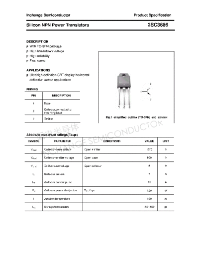 Inchange Semiconductor 2sc3686  . Electronic Components Datasheets Active components Transistors Inchange Semiconductor 2sc3686.pdf