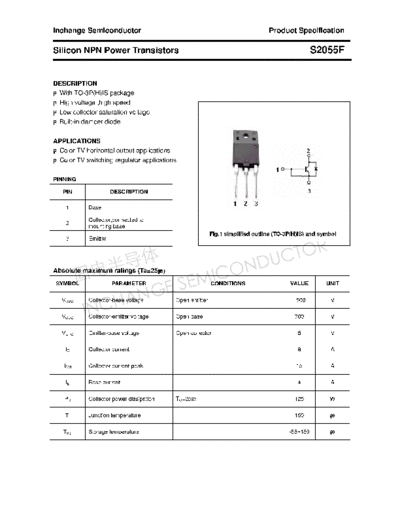 Inchange Semiconductor s2055f  . Electronic Components Datasheets Active components Transistors Inchange Semiconductor s2055f.pdf
