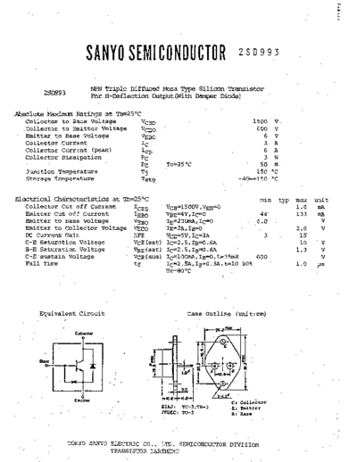 Sanyo 2sd993  . Electronic Components Datasheets Active components Transistors Sanyo 2sd993.pdf