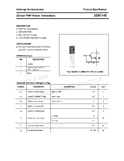 Inchange Semiconductor 2sb1149  . Electronic Components Datasheets Active components Transistors Inchange Semiconductor 2sb1149.pdf