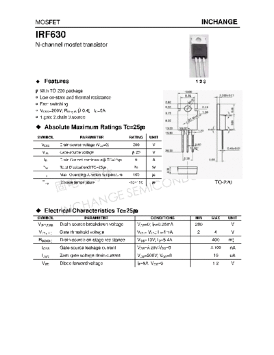 Inchange Semiconductor irf630  . Electronic Components Datasheets Active components Transistors Inchange Semiconductor irf630.pdf