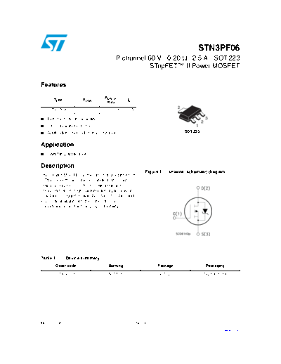 ST stn3pf06  . Electronic Components Datasheets Active components Transistors ST stn3pf06.pdf