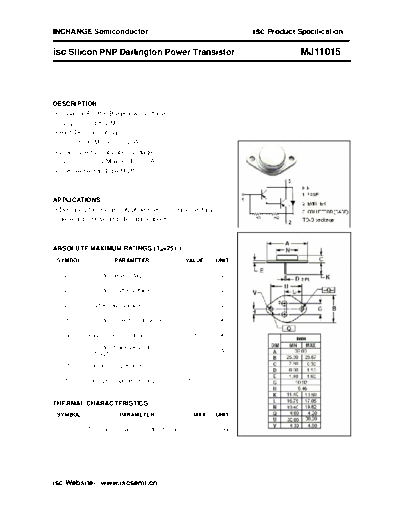 Inchange Semiconductor mj11015  . Electronic Components Datasheets Active components Transistors Inchange Semiconductor mj11015.pdf