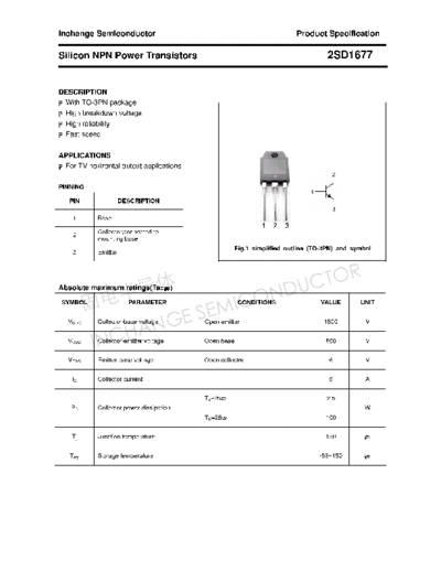 Inchange Semiconductor 2sd1677  . Electronic Components Datasheets Active components Transistors Inchange Semiconductor 2sd1677.pdf