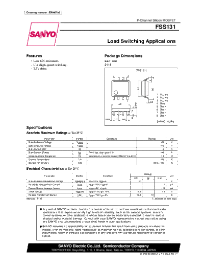 Sanyo fss131  . Electronic Components Datasheets Active components Transistors Sanyo fss131.pdf