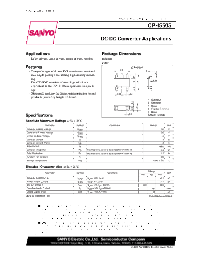 Sanyo cph5505  . Electronic Components Datasheets Active components Transistors Sanyo cph5505.pdf