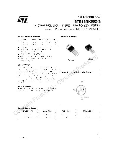 ST stp16nk65z stb16nk65z-s  . Electronic Components Datasheets Active components Transistors ST stp16nk65z_stb16nk65z-s.pdf