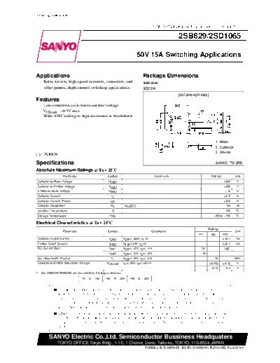Sanyo 2sd1065  . Electronic Components Datasheets Active components Transistors Sanyo 2sd1065.pdf