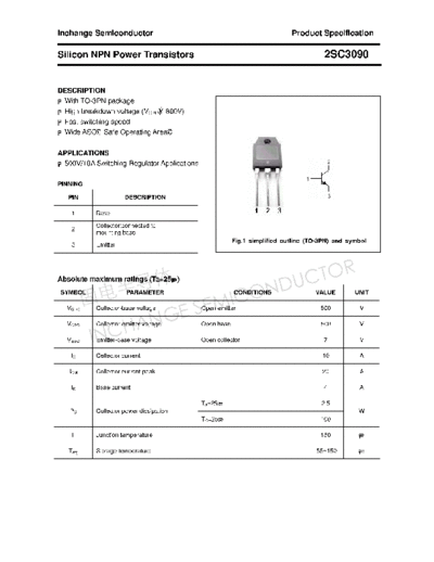 Inchange Semiconductor 2sc3090  . Electronic Components Datasheets Active components Transistors Inchange Semiconductor 2sc3090.pdf