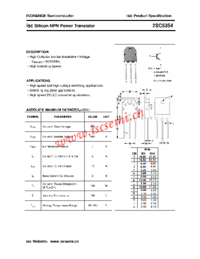 Inchange Semiconductor 2sc5354  . Electronic Components Datasheets Active components Transistors Inchange Semiconductor 2sc5354.pdf