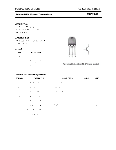 Inchange Semiconductor 2sc2987  . Electronic Components Datasheets Active components Transistors Inchange Semiconductor 2sc2987.pdf