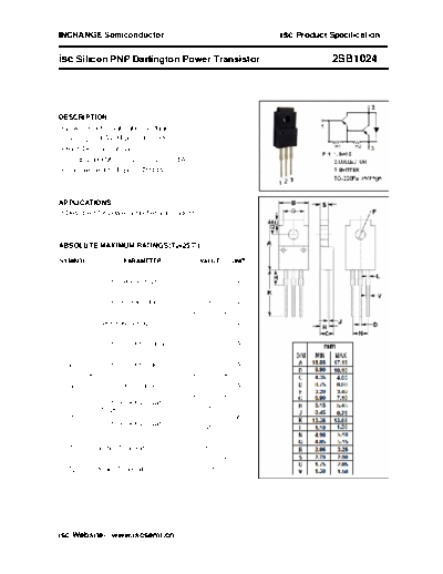 Inchange Semiconductor 2sb1024  . Electronic Components Datasheets Active components Transistors Inchange Semiconductor 2sb1024.pdf