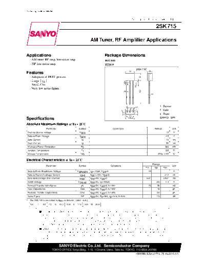 Sanyo 2sk715  . Electronic Components Datasheets Active components Transistors Sanyo 2sk715.pdf