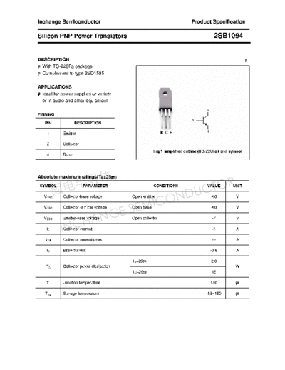 Inchange Semiconductor 2sb1094  . Electronic Components Datasheets Active components Transistors Inchange Semiconductor 2sb1094.pdf