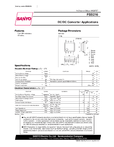 Sanyo fss216  . Electronic Components Datasheets Active components Transistors Sanyo fss216.pdf