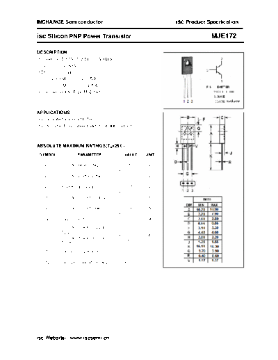 Inchange Semiconductor mje172  . Electronic Components Datasheets Active components Transistors Inchange Semiconductor mje172.pdf