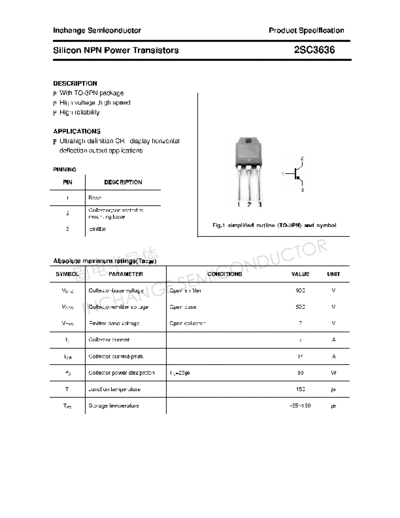 Inchange Semiconductor 2sc3636  . Electronic Components Datasheets Active components Transistors Inchange Semiconductor 2sc3636.pdf