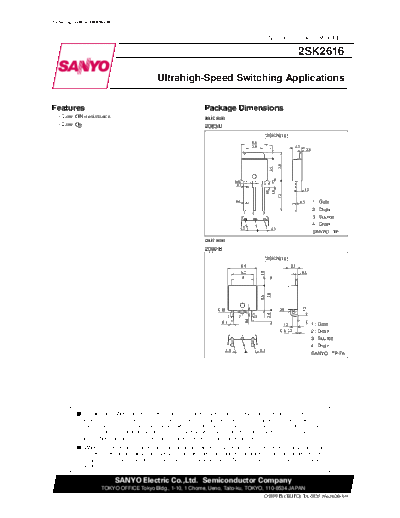 Sanyo 2sk2616  . Electronic Components Datasheets Active components Transistors Sanyo 2sk2616.pdf
