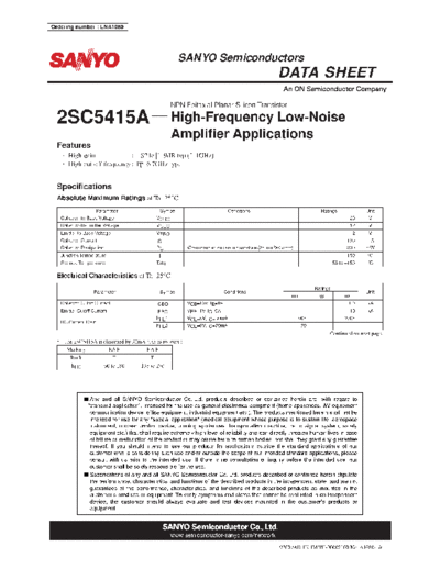 Sanyo 2sc5415a  . Electronic Components Datasheets Active components Transistors Sanyo 2sc5415a.pdf
