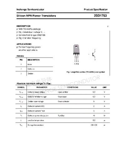 Inchange Semiconductor 2sd1763  . Electronic Components Datasheets Active components Transistors Inchange Semiconductor 2sd1763.pdf