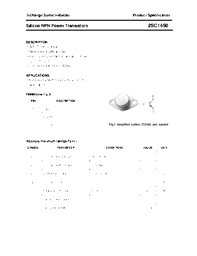 Inchange Semiconductor 2sc1450  . Electronic Components Datasheets Active components Transistors Inchange Semiconductor 2sc1450.pdf
