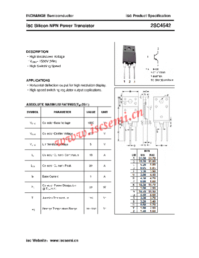 Inchange Semiconductor 2sc4542  . Electronic Components Datasheets Active components Transistors Inchange Semiconductor 2sc4542.pdf