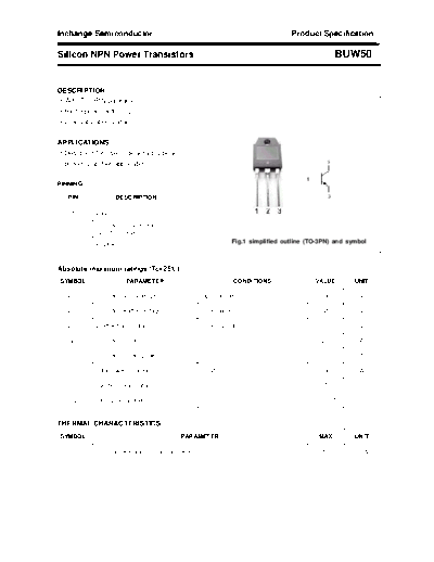 Inchange Semiconductor buw50  . Electronic Components Datasheets Active components Transistors Inchange Semiconductor buw50.pdf