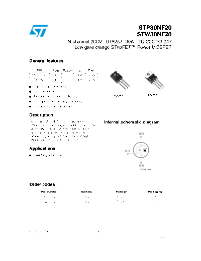 ST stp30nf20 stw30nf20  . Electronic Components Datasheets Active components Transistors ST stp30nf20_stw30nf20.pdf