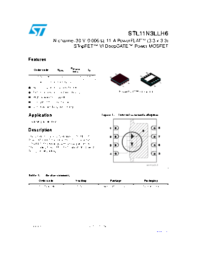 ST stl11n3llh6  . Electronic Components Datasheets Active components Transistors ST stl11n3llh6.pdf