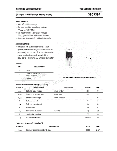 Inchange Semiconductor 2sc2335  . Electronic Components Datasheets Active components Transistors Inchange Semiconductor 2sc2335.pdf