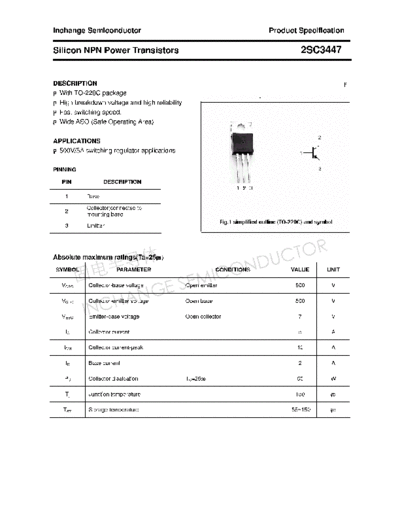 Inchange Semiconductor 2sc3447  . Electronic Components Datasheets Active components Transistors Inchange Semiconductor 2sc3447.pdf