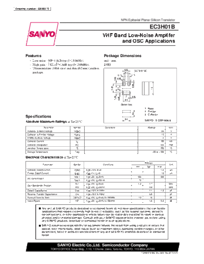 Sanyo ec3h01b  . Electronic Components Datasheets Active components Transistors Sanyo ec3h01b.pdf