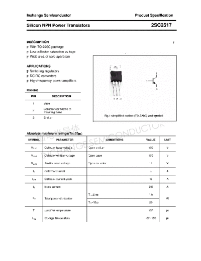 Inchange Semiconductor 2sc2517  . Electronic Components Datasheets Active components Transistors Inchange Semiconductor 2sc2517.pdf