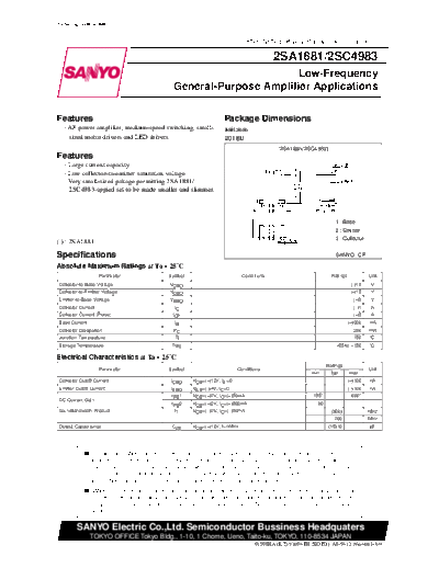 Sanyo 2sc4983  . Electronic Components Datasheets Active components Transistors Sanyo 2sc4983.pdf