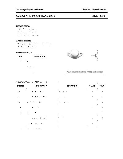 Inchange Semiconductor 2sc1584  . Electronic Components Datasheets Active components Transistors Inchange Semiconductor 2sc1584.pdf