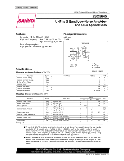 Sanyo 2sc5645  . Electronic Components Datasheets Active components Transistors Sanyo 2sc5645.pdf