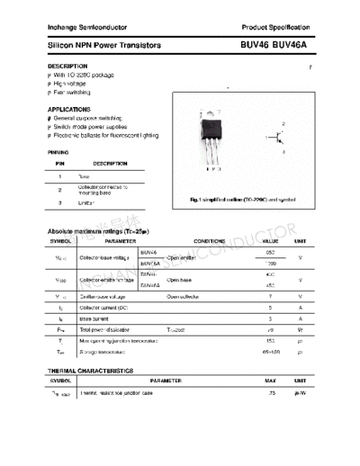 Inchange Semiconductor buv46 buv46a  . Electronic Components Datasheets Active components Transistors Inchange Semiconductor buv46_buv46a.pdf