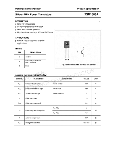 Inchange Semiconductor 2sd1563a  . Electronic Components Datasheets Active components Transistors Inchange Semiconductor 2sd1563a.pdf