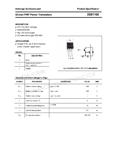 Inchange Semiconductor 2sb1106  . Electronic Components Datasheets Active components Transistors Inchange Semiconductor 2sb1106.pdf