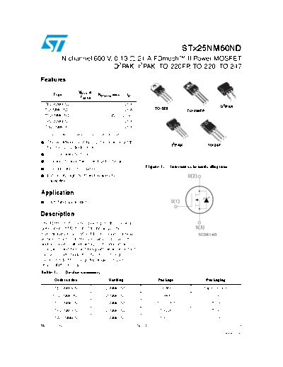 ST b25nm60nd  i25nm60nd  f25nm60nd  p25nm60nd  w25nm60nd  . Electronic Components Datasheets Active components Transistors ST stb25nm60nd_sti25nm60nd_stf25nm60nd_stp25nm60nd_stw25nm60nd.pdf