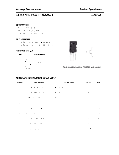 Inchange Semiconductor s2000a1  . Electronic Components Datasheets Active components Transistors Inchange Semiconductor s2000a1.pdf