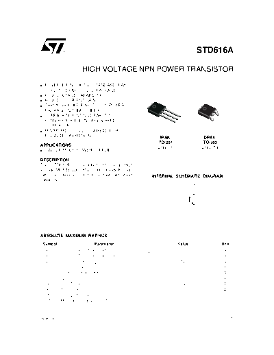 ST d616a  . Electronic Components Datasheets Active components Transistors ST std616a.pdf