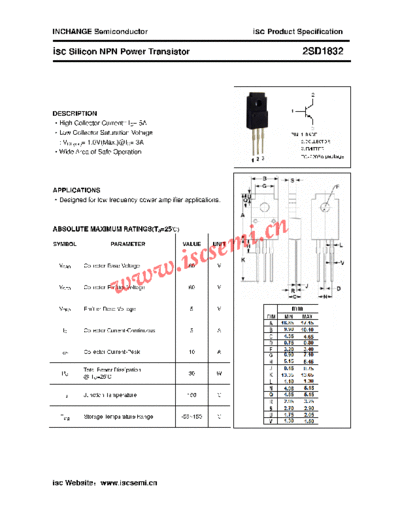 Inchange Semiconductor 2sd1832  . Electronic Components Datasheets Active components Transistors Inchange Semiconductor 2sd1832.pdf