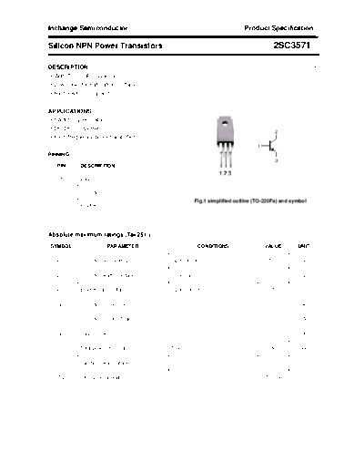 Inchange Semiconductor 2sc3571  . Electronic Components Datasheets Active components Transistors Inchange Semiconductor 2sc3571.pdf