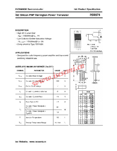 Inchange Semiconductor 2sb974  . Electronic Components Datasheets Active components Transistors Inchange Semiconductor 2sb974.pdf